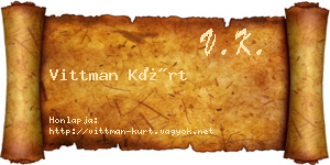 Vittman Kürt névjegykártya